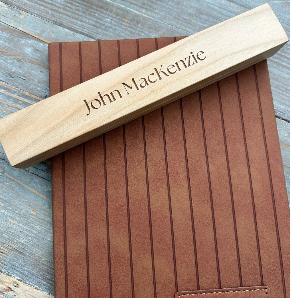 Personalised Beech Pen & Presentation Box