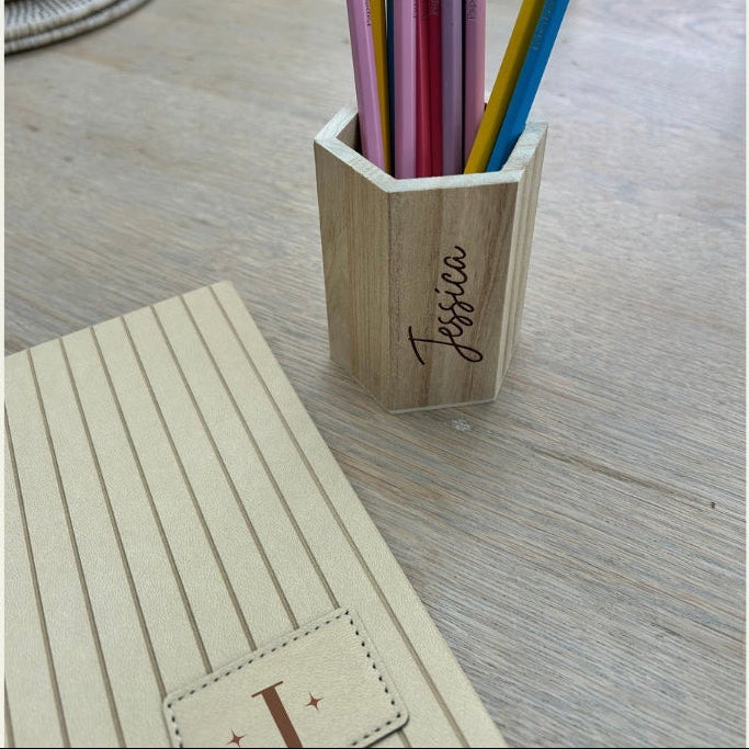 Personalised Wooden Pen Pot