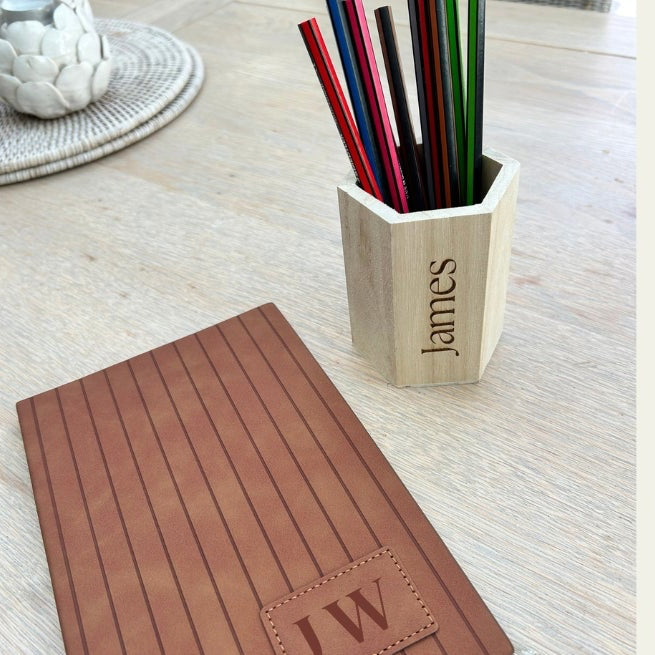 Personalised Wooden Pen Pot