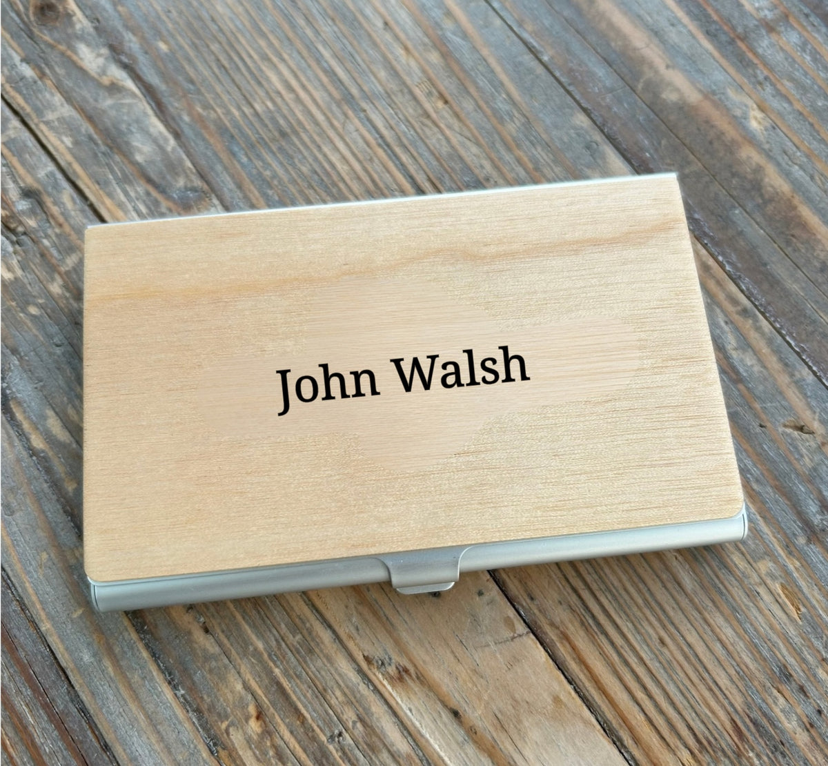 Personalised Wooden Business Card Holder
