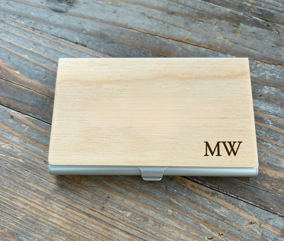 Personalised Wooden Business Card Holder