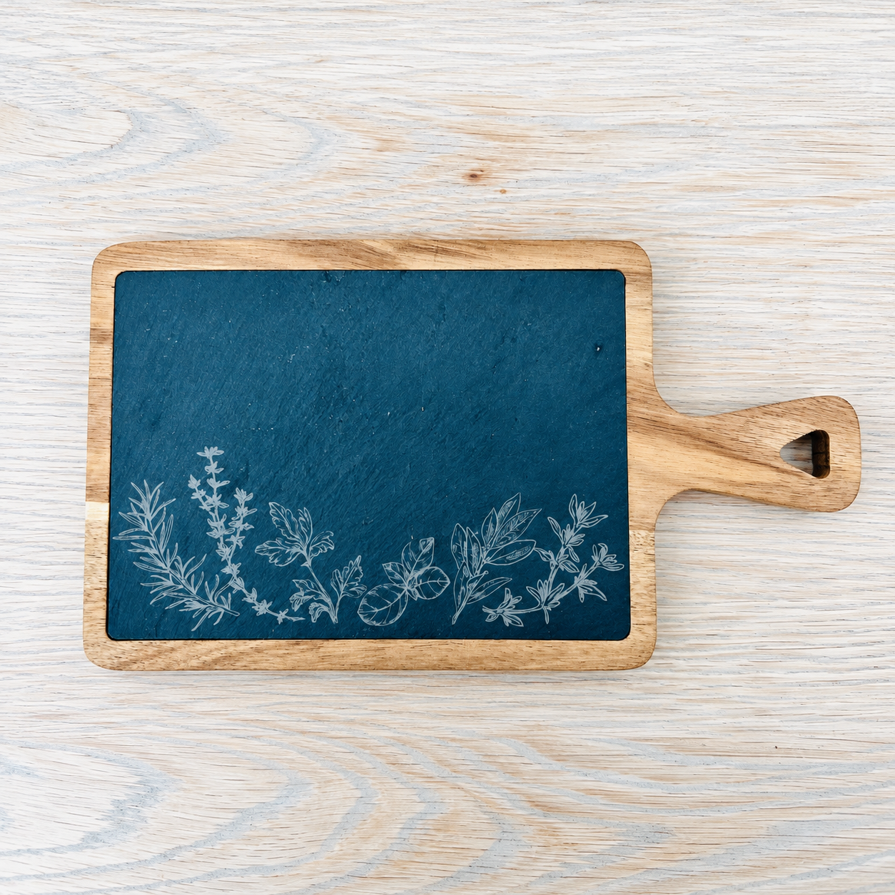 Engraved Slate & Wood Serving Board
