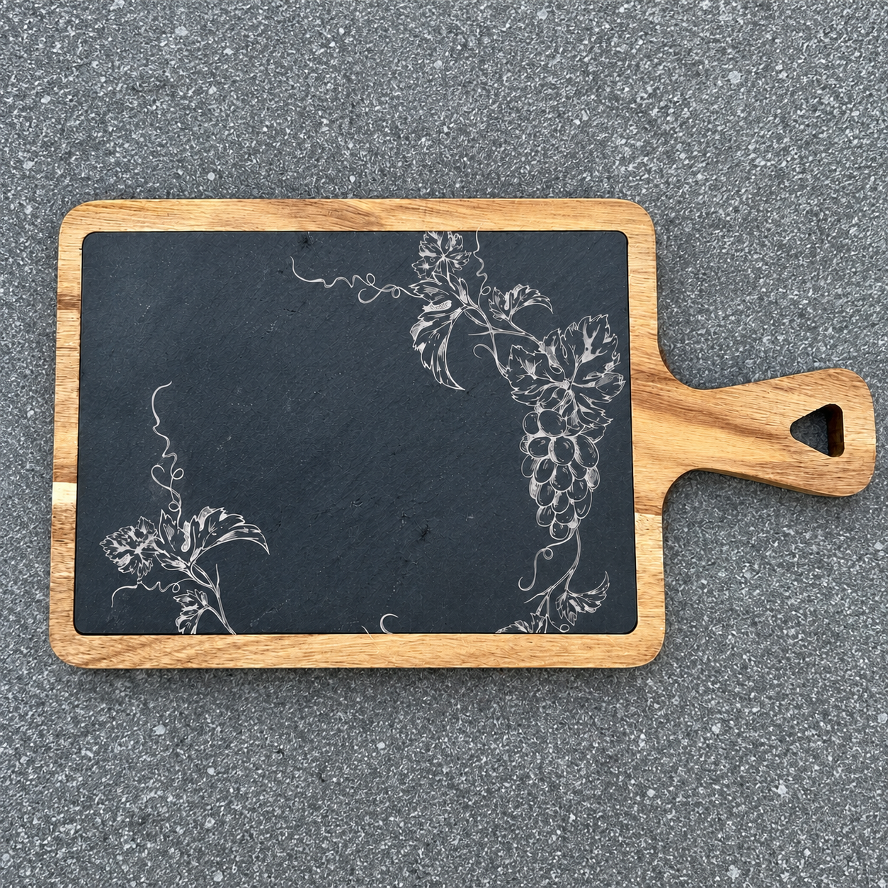 Engraved Slate & Wood Serving Board