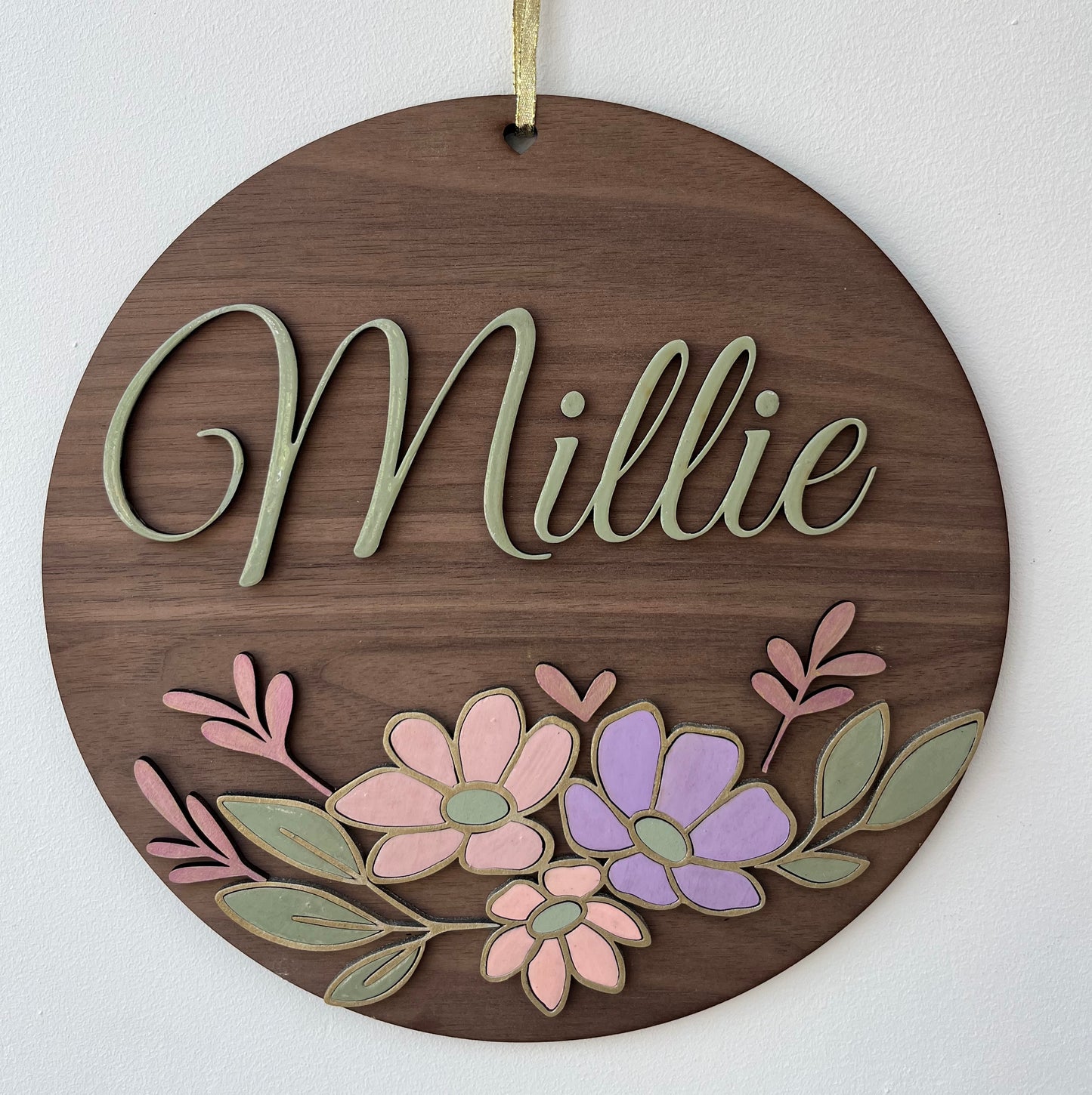 Beautiful Walnut Name Sign