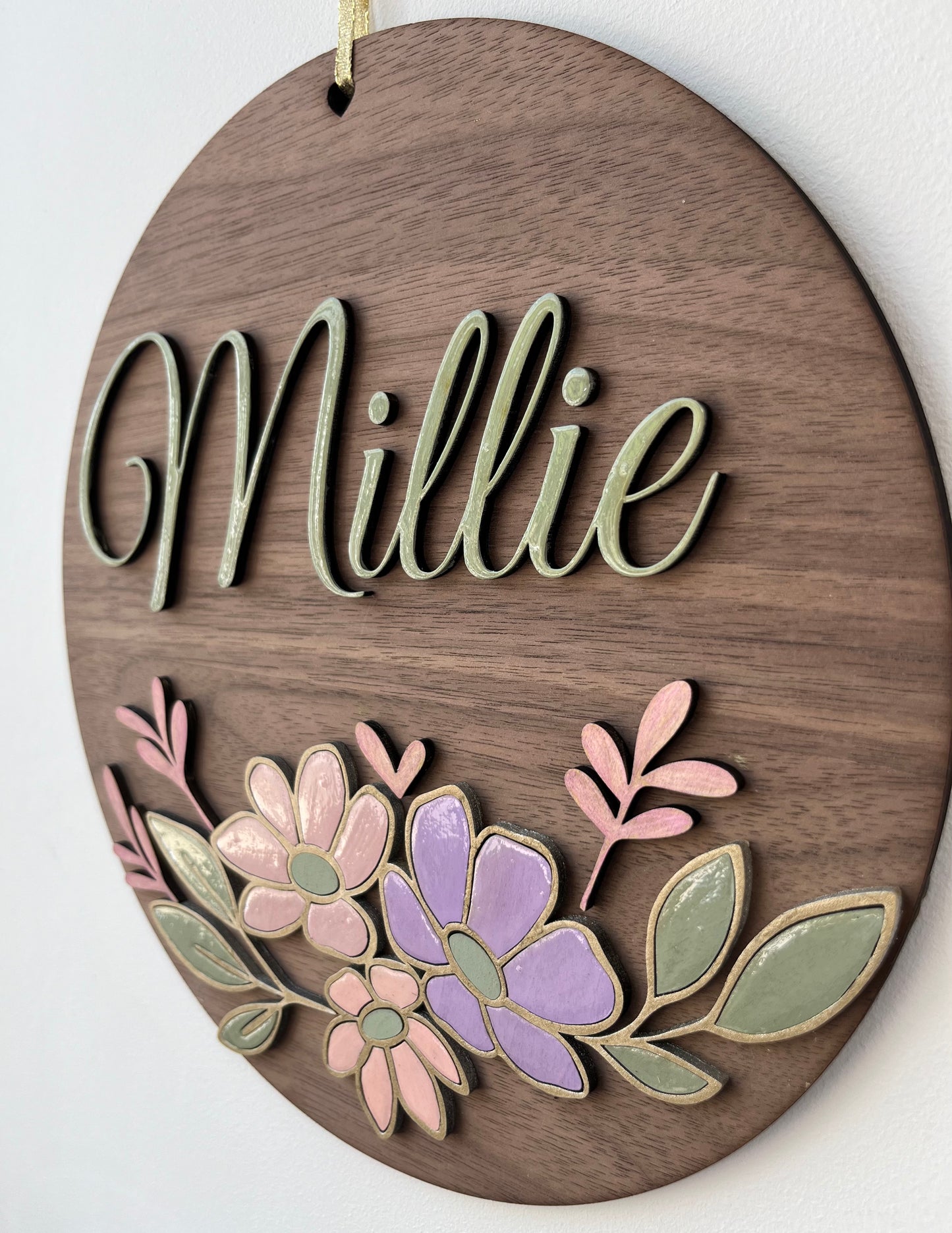 Beautiful Walnut Name Sign