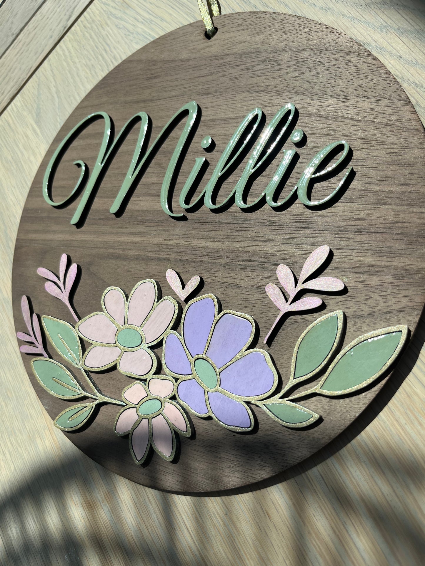 Beautiful Walnut Name Sign