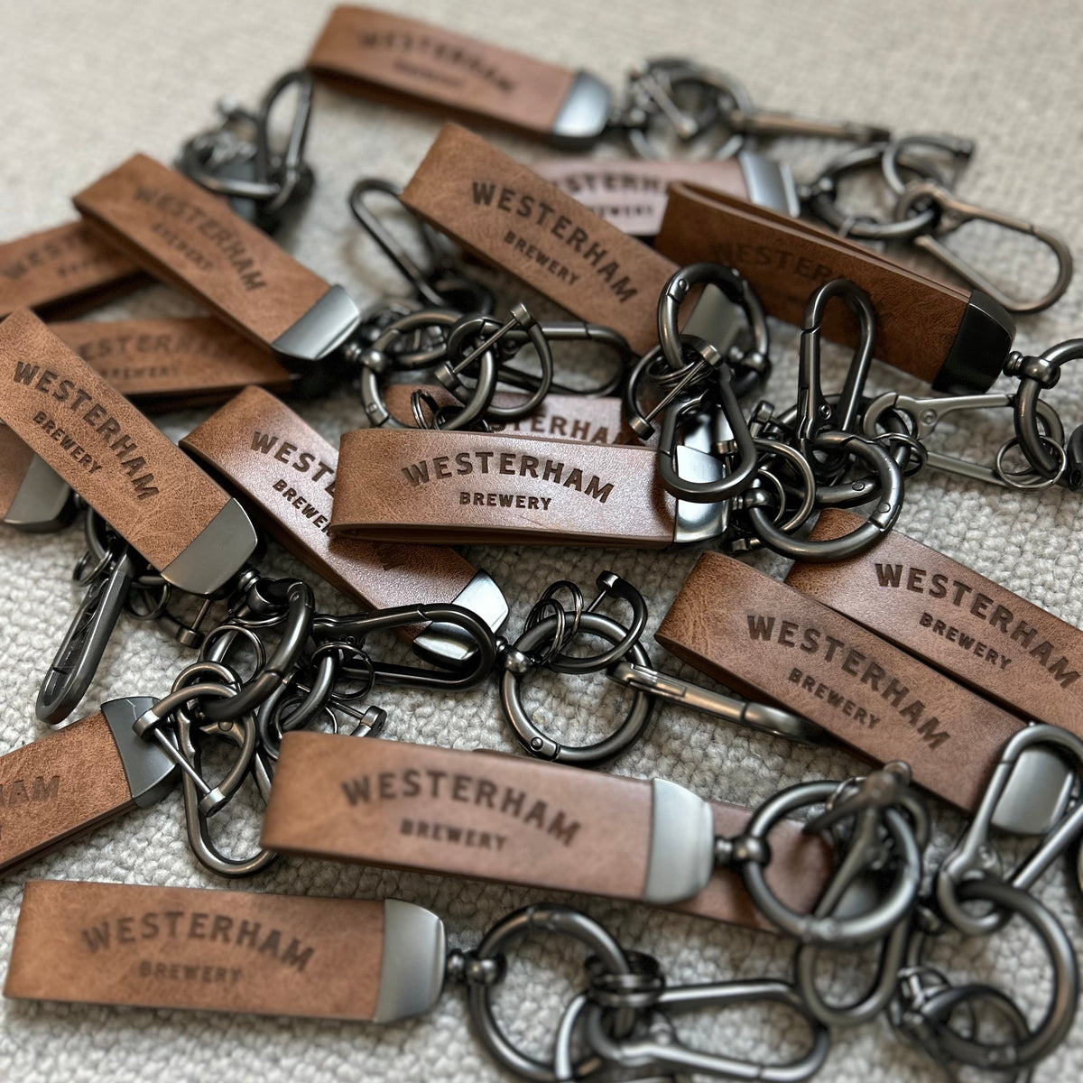 Branded Leather-Look Keyrings – Custom Logo Engraving