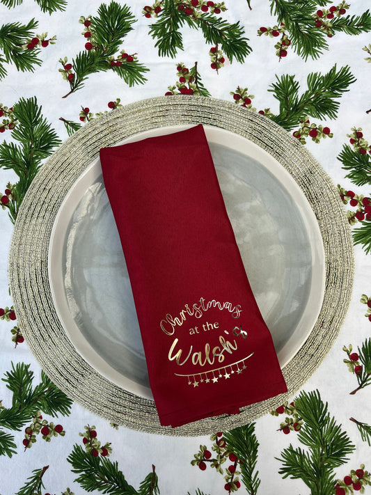 Personalised Fabric Christmas Napkins