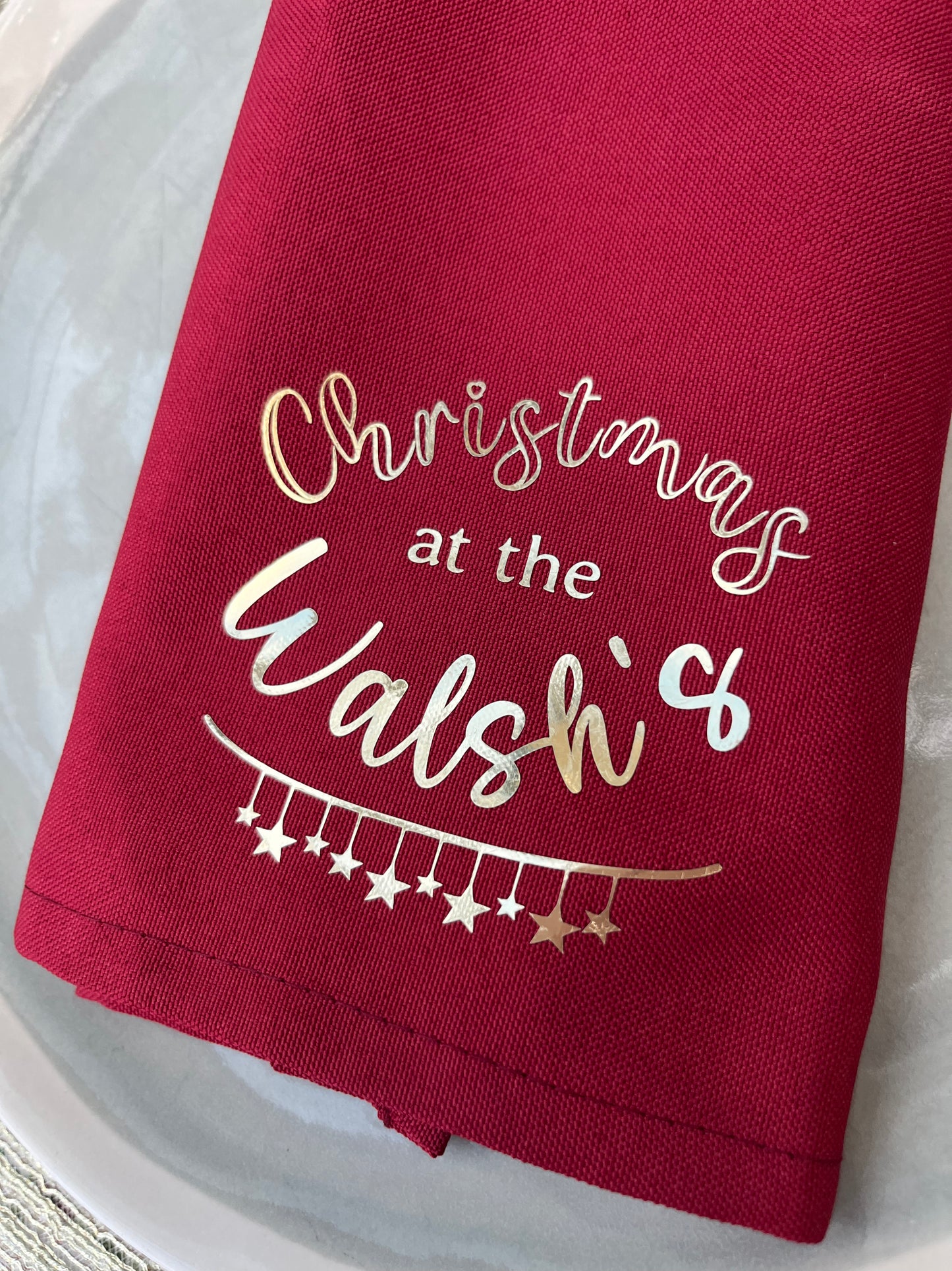 Personalised Fabric Christmas Napkins