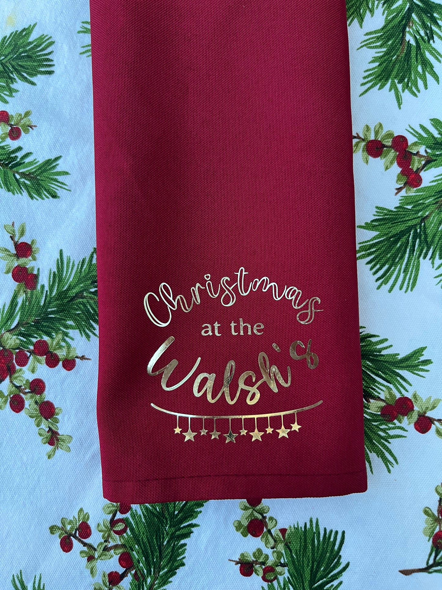 Personalised Fabric Christmas Napkins