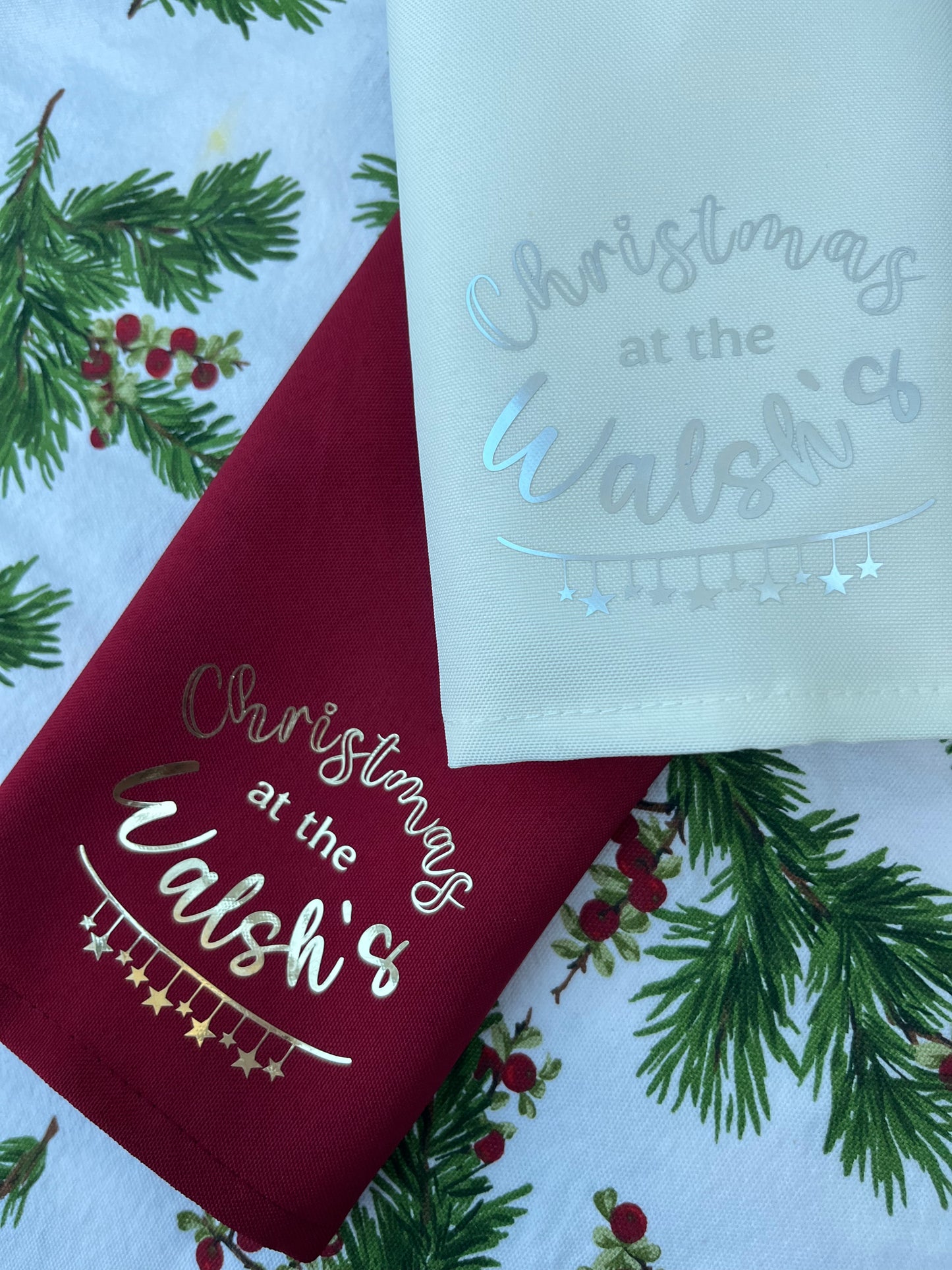 Personalised Fabric Christmas Napkins