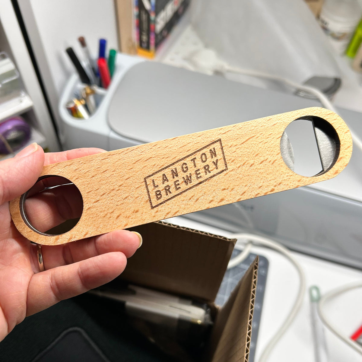 Branded Wooden Bar Blades – Custom Logo Engraving