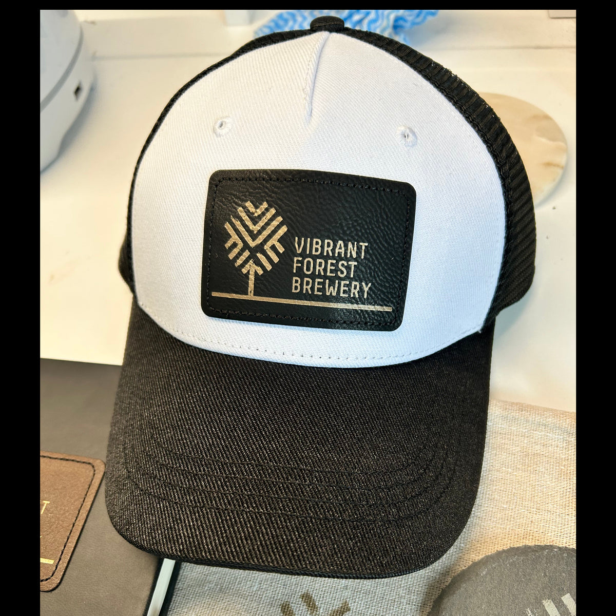 Branded Trucker Caps – Custom Engraved Leather-Look Patch