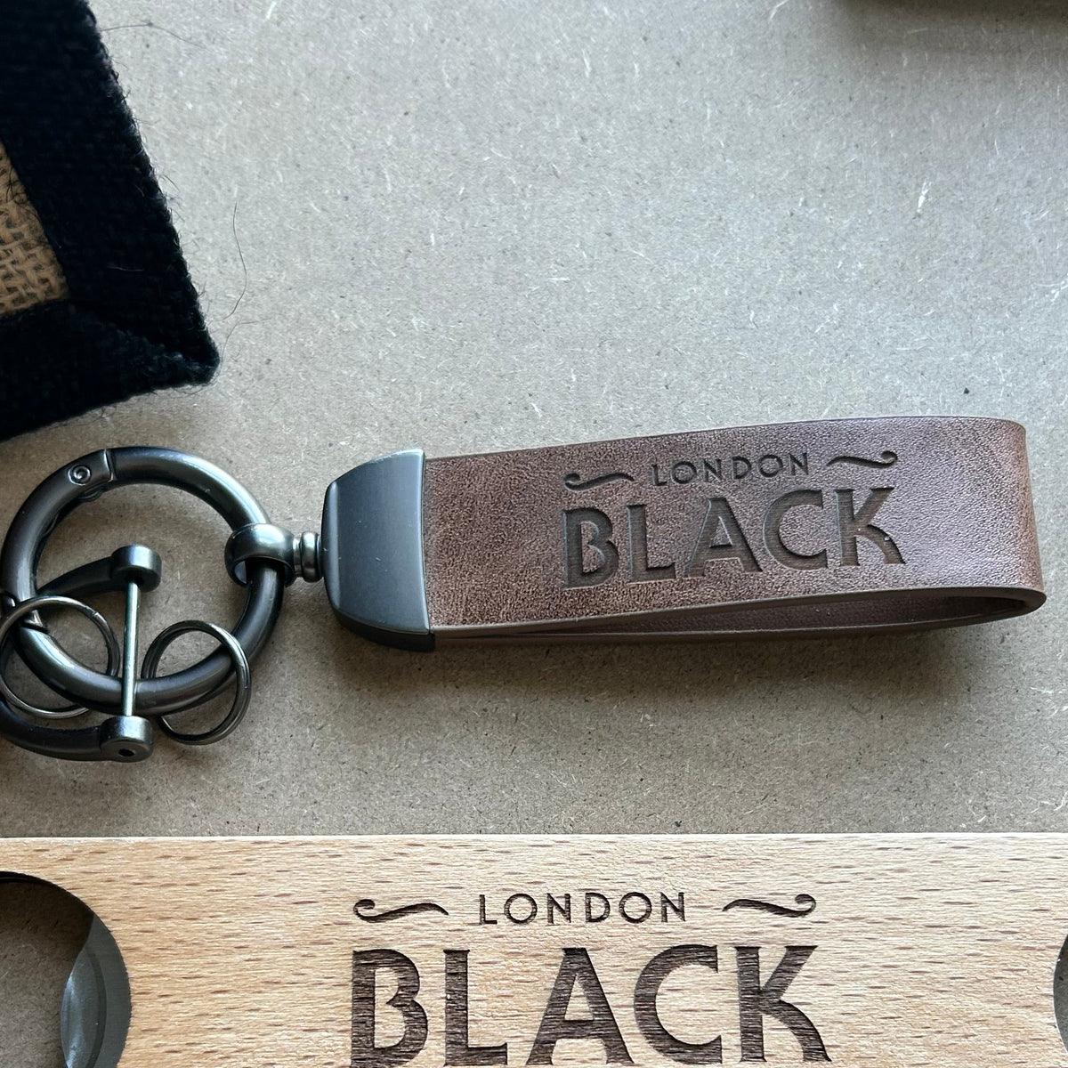 Branded Leather-Look Keyrings – Custom Logo Engraving