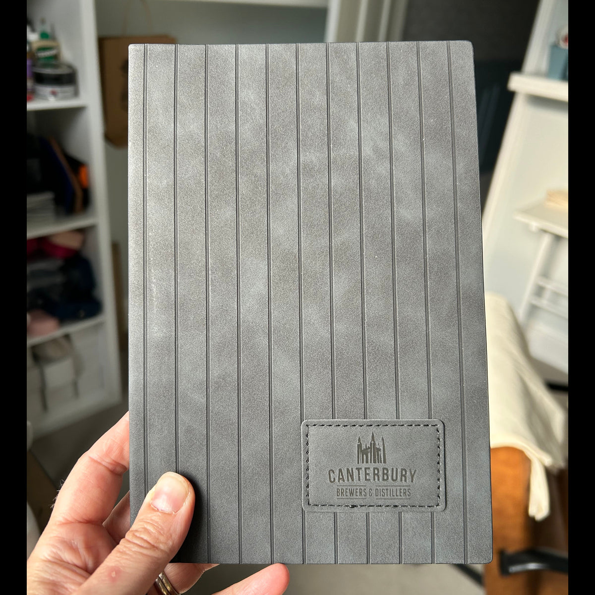 Branded Striped A5 Notebooks – Custom Logo Engraving