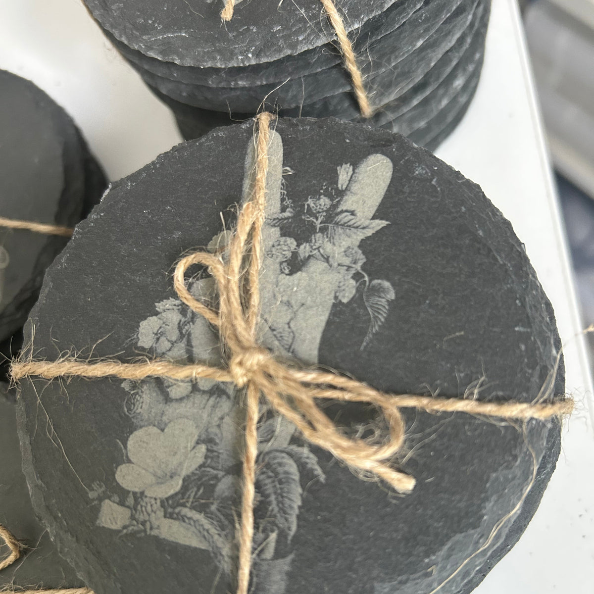Branded Slate Coasters - Business Logo