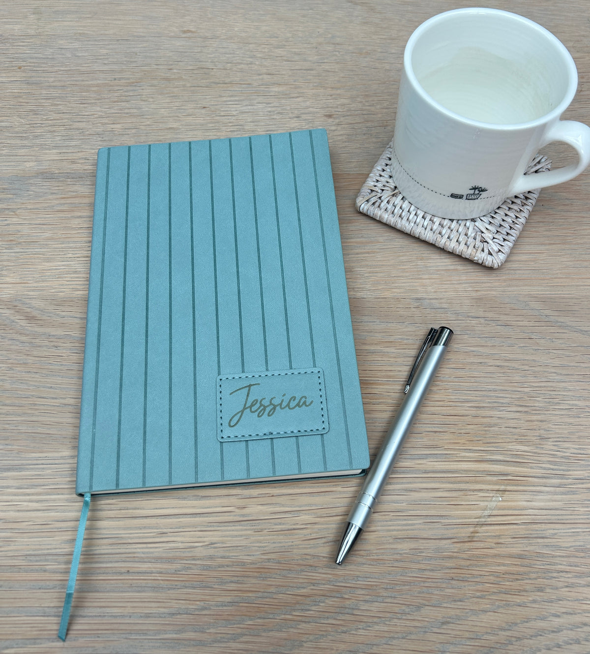 Branded Striped A5 Notebooks – Custom Logo Engraving