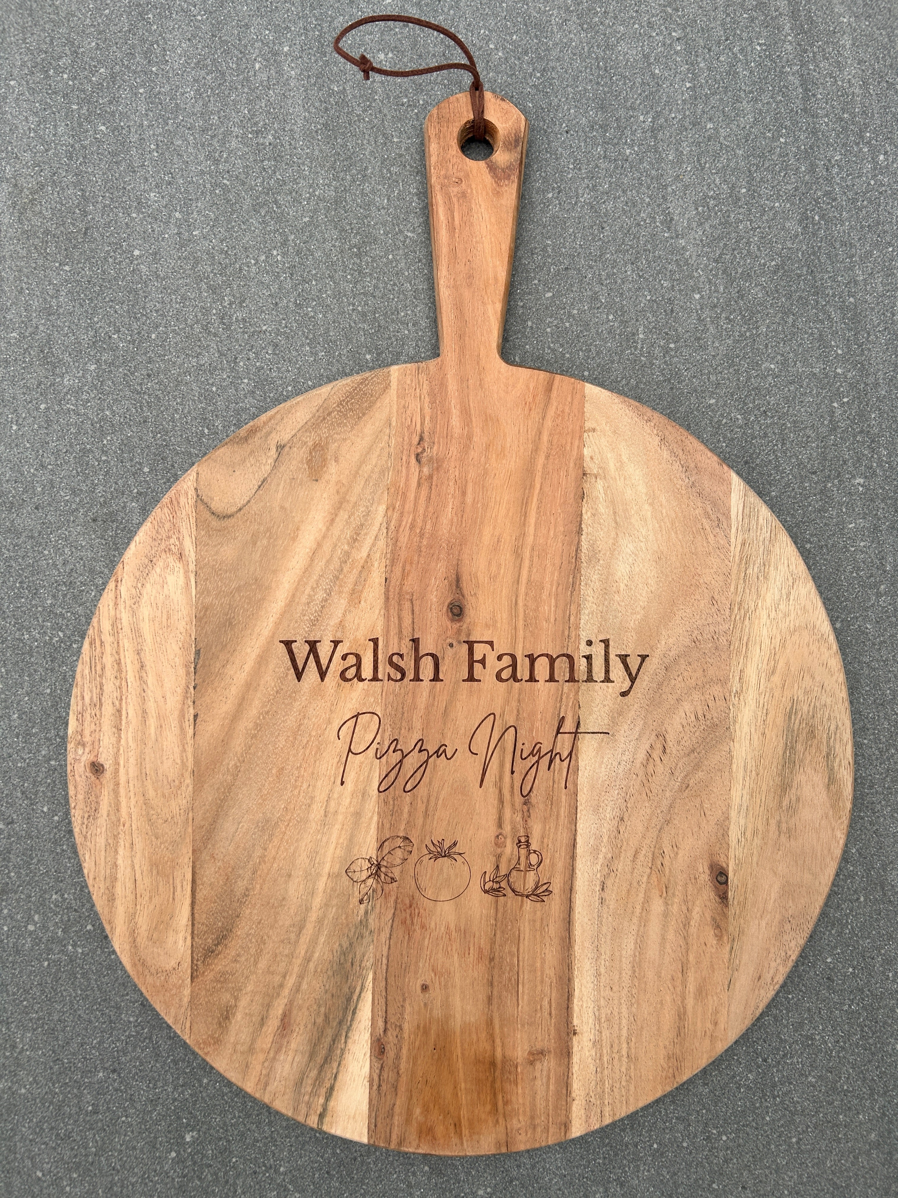 Engraved Acacia Pizza Board