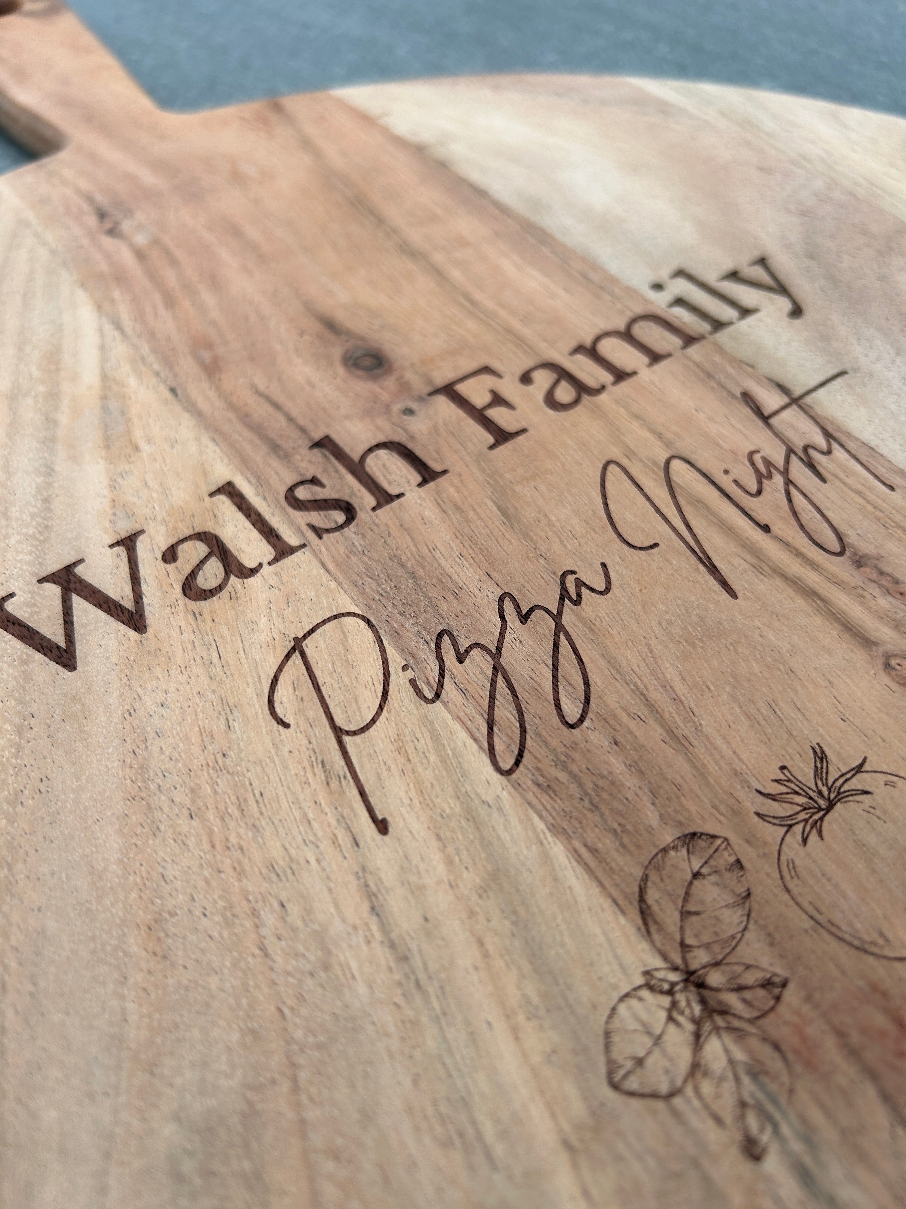 Engraved Acacia Pizza Board