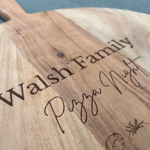 Engraved Acacia Pizza Board