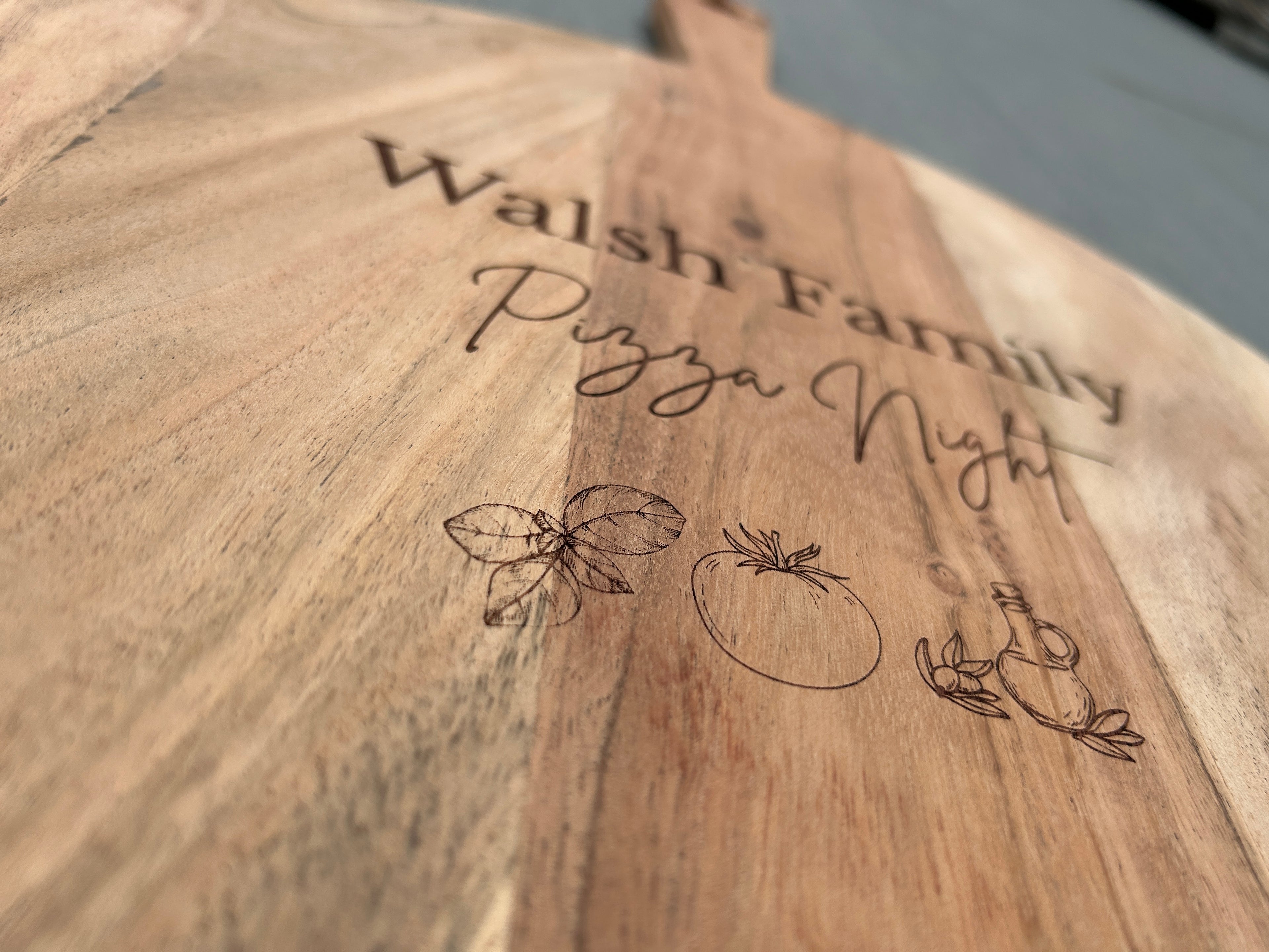 Engraved Acacia Pizza Board