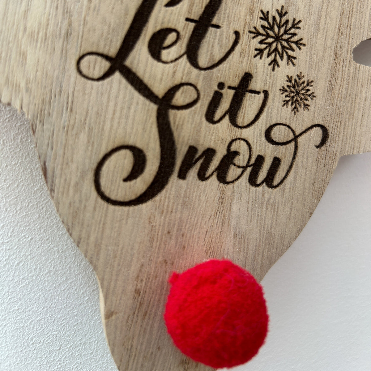 Engraved Wooden Reindeer Christmas Sign