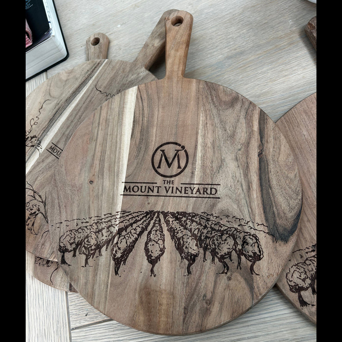Branded Acacia Wood Serving Boards – Custom Logo Engraving