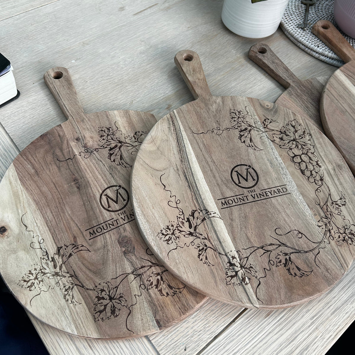 Branded Acacia Wood Serving Boards – Custom Logo Engraving
