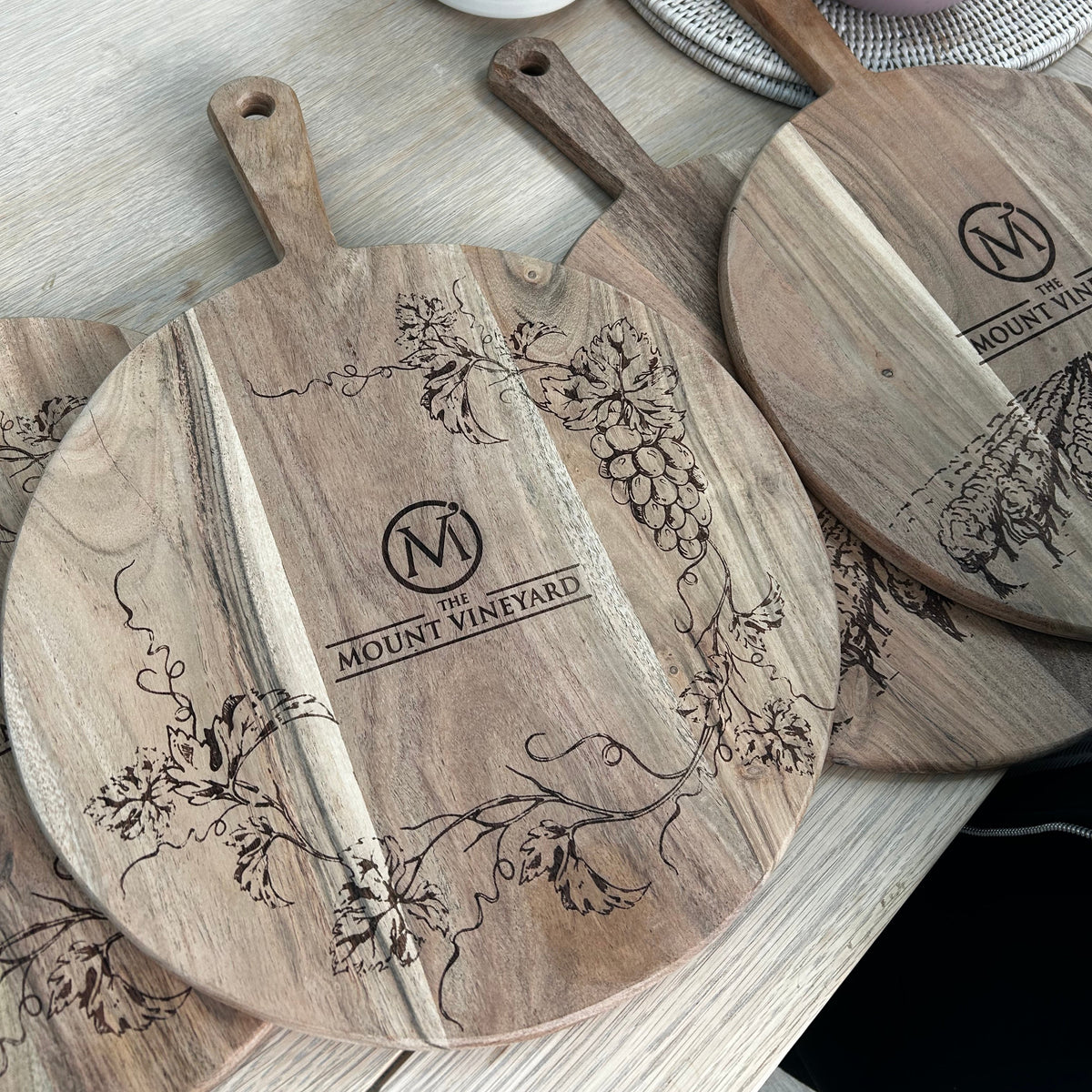 Branded Acacia Wood Serving Boards – Custom Logo Engraving