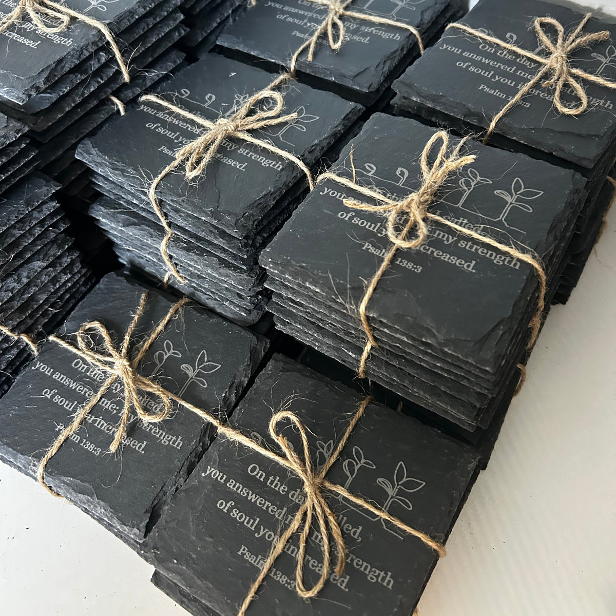 Branded Slate Coasters - Business Logo