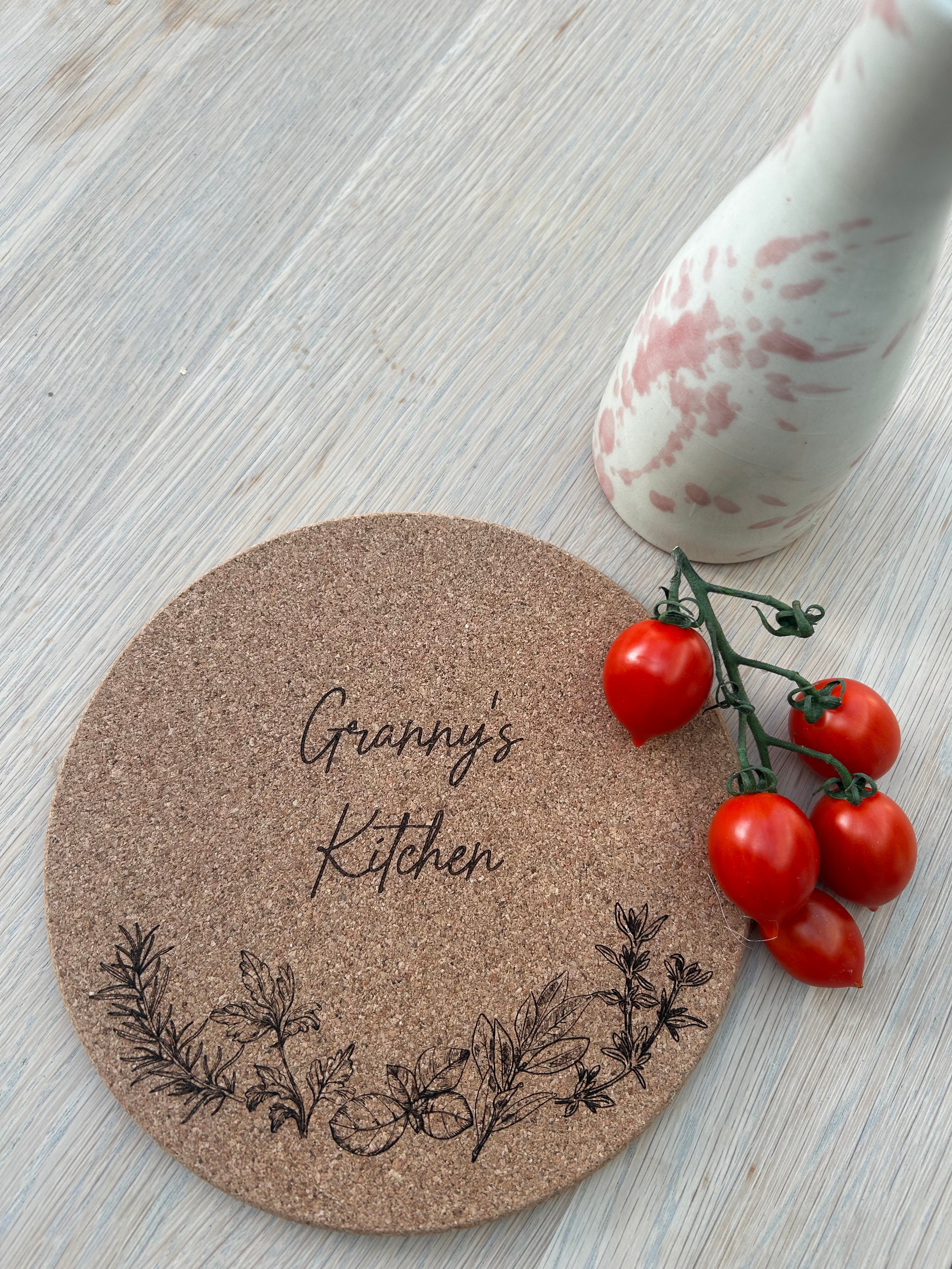 Engraved Cork Pot Stand