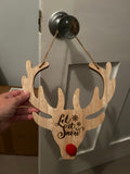 Engraved Wooden Reindeer Christmas Sign