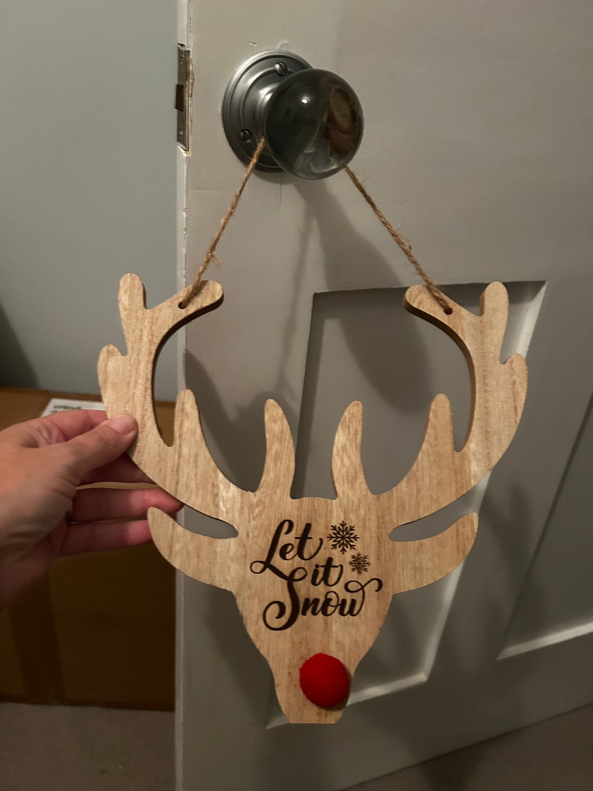 Engraved Wooden Reindeer Christmas Sign
