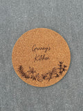 Engraved Cork Pot Stand