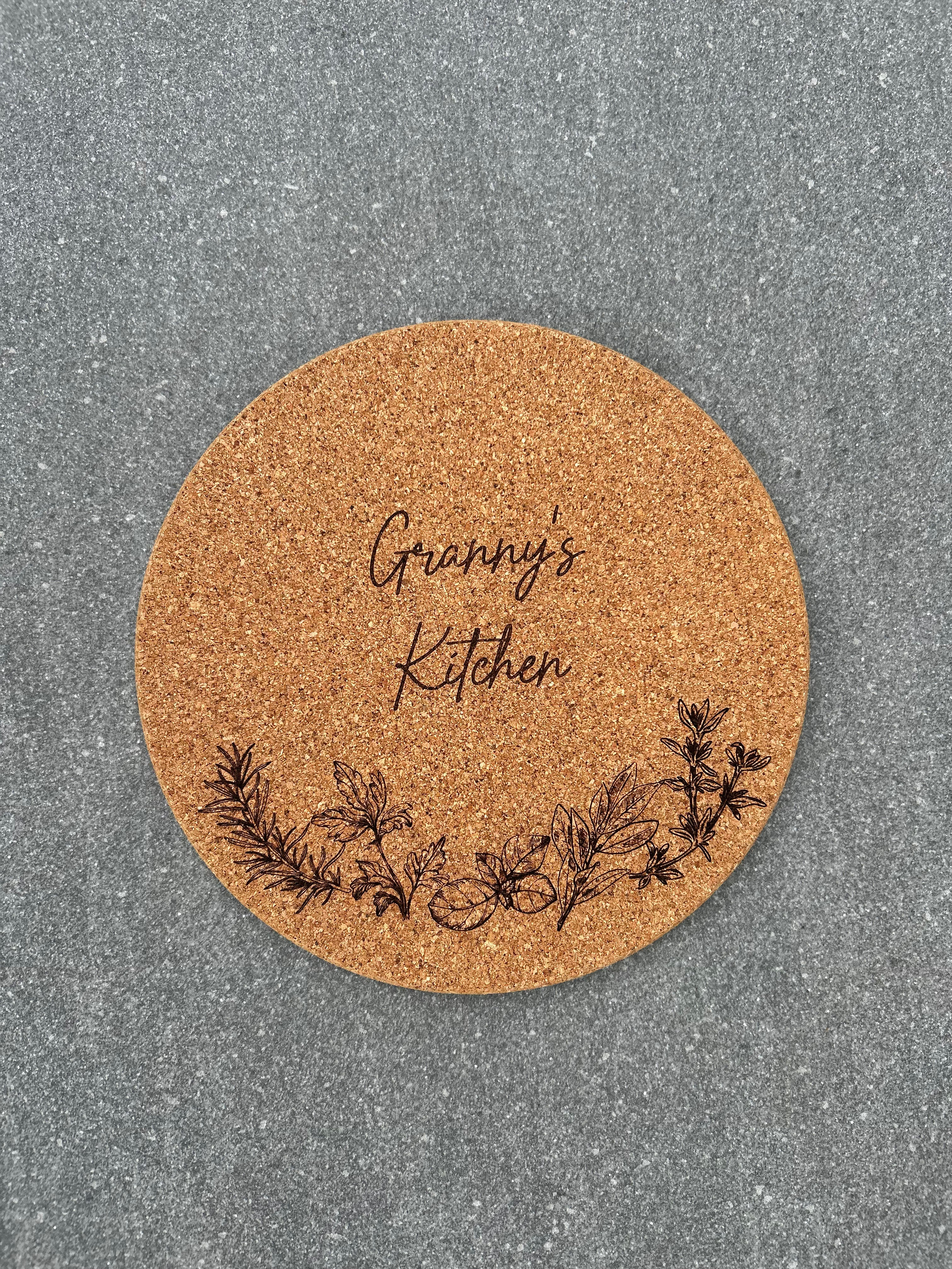 Engraved Cork Pot Stand