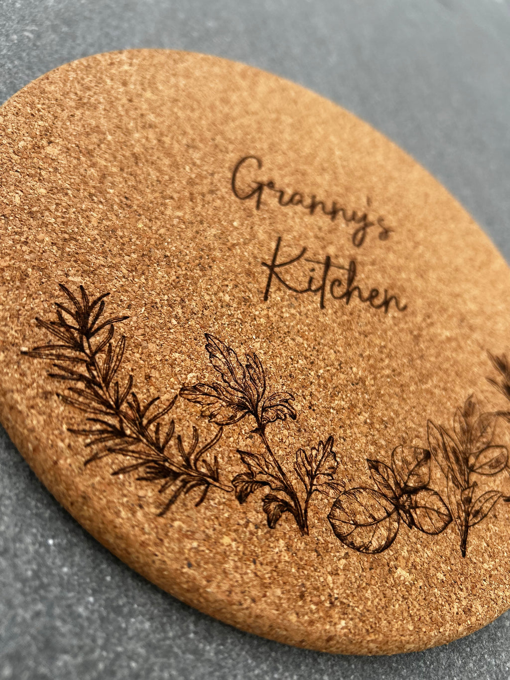 Engraved Cork Pot Stand
