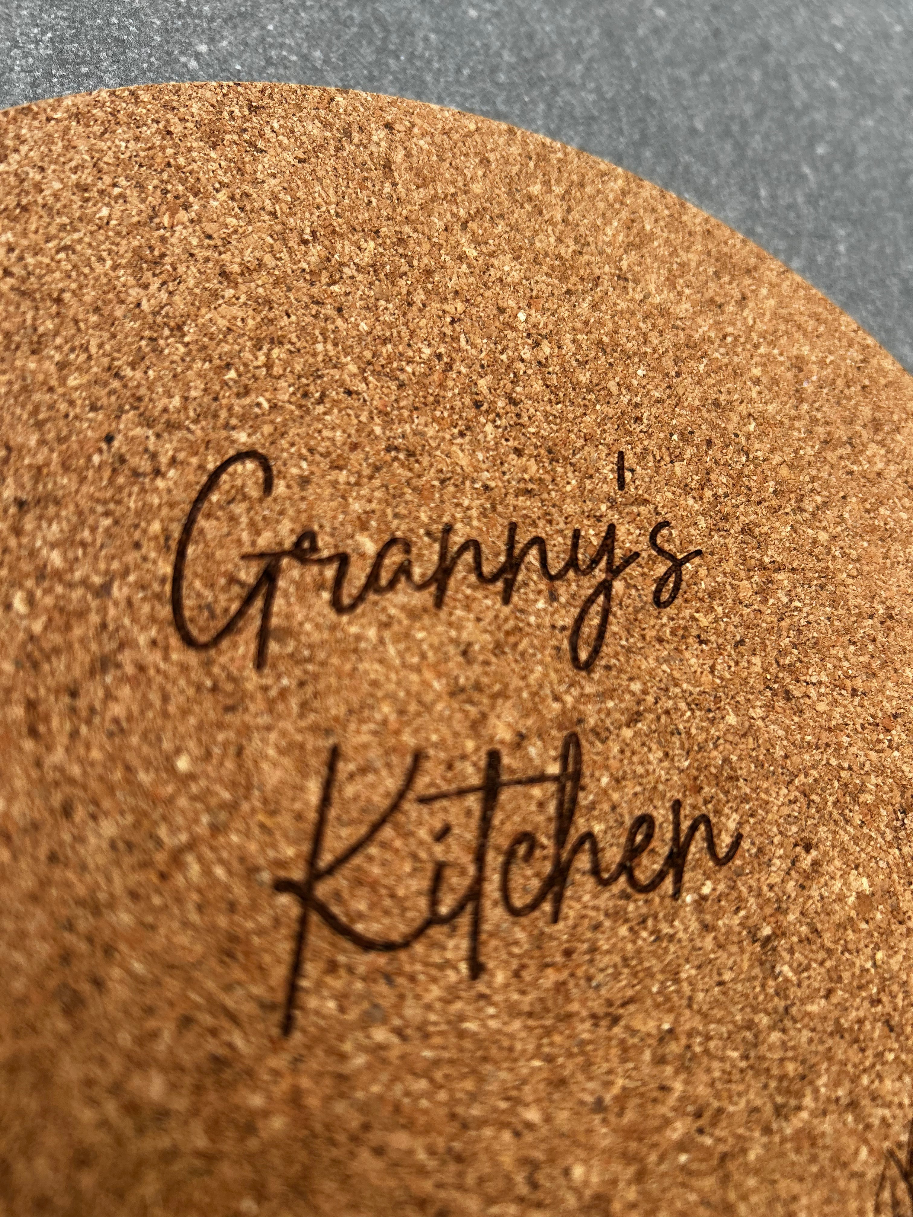Engraved Cork Pot Stand