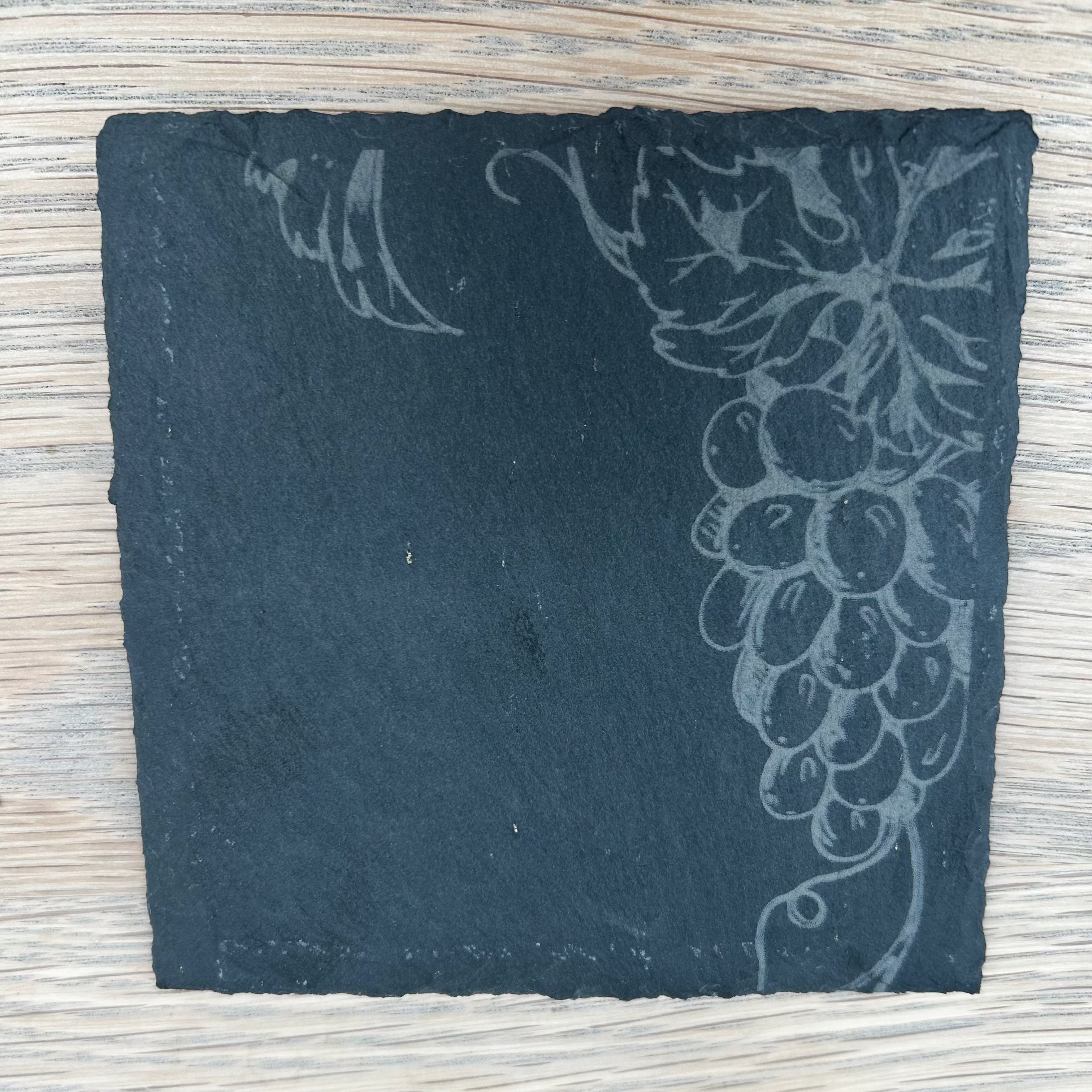 Engraved Vine Slate Coasters - Set of 4