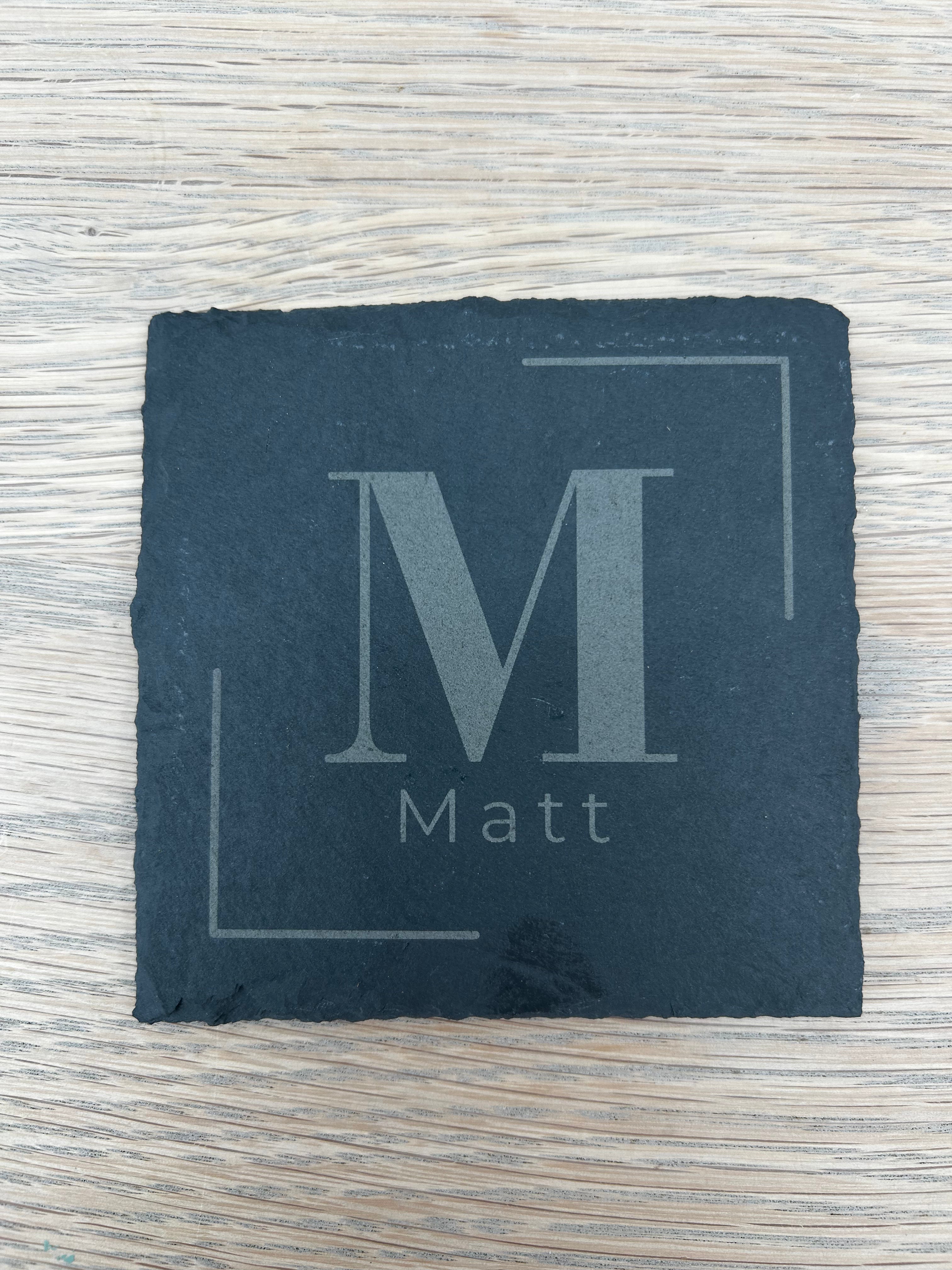Personalised Initial Slate Coaster
