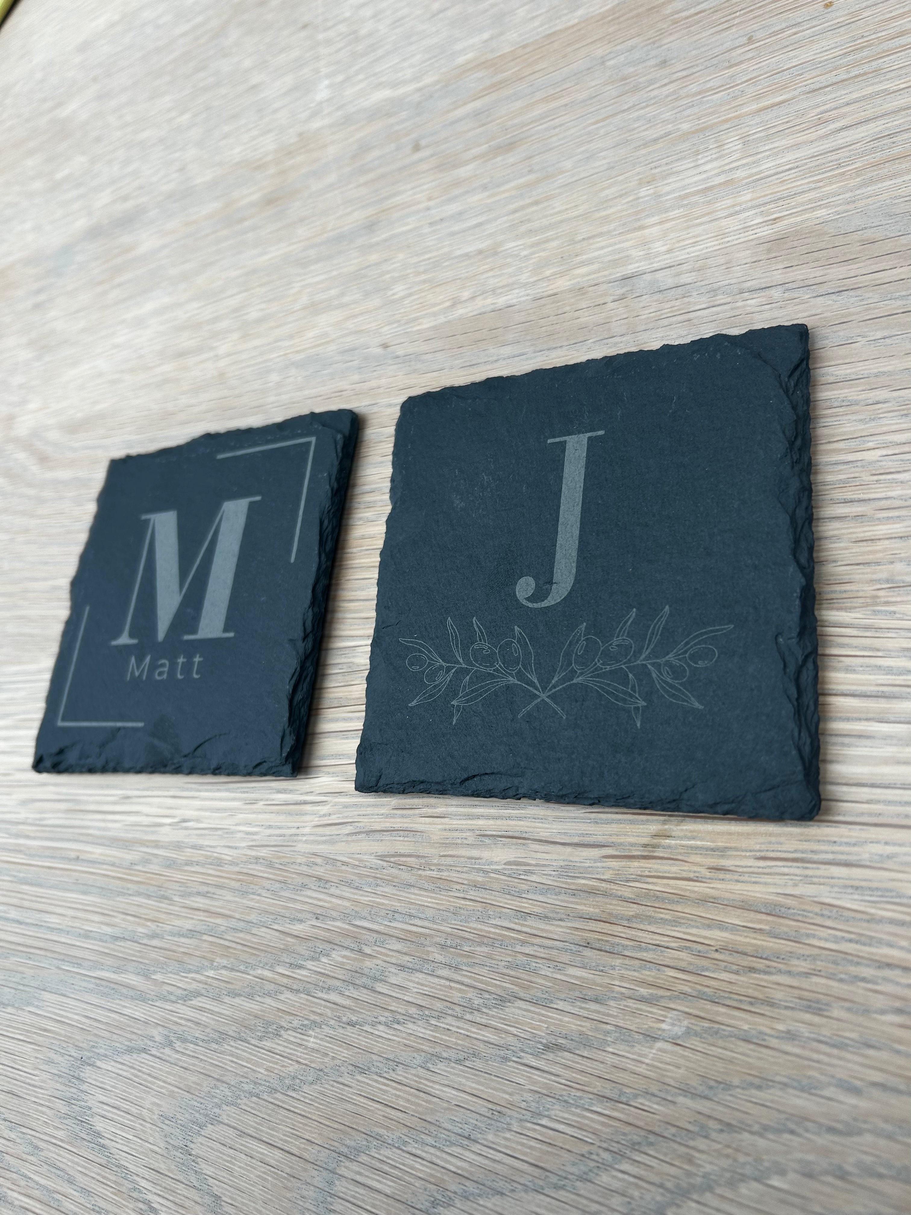Personalised Initial Slate Coaster