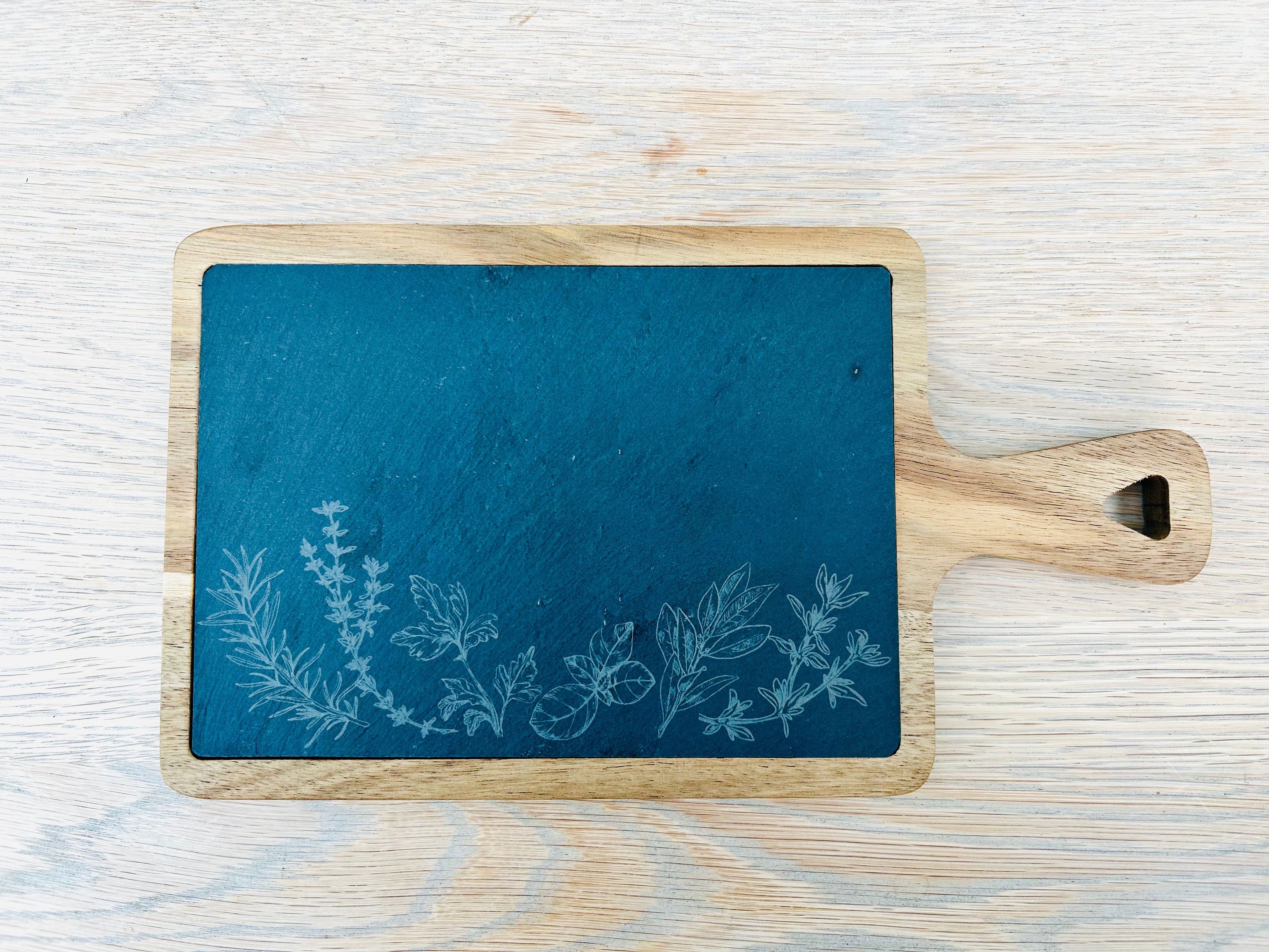 Engraved Slate & Wood Serving Board