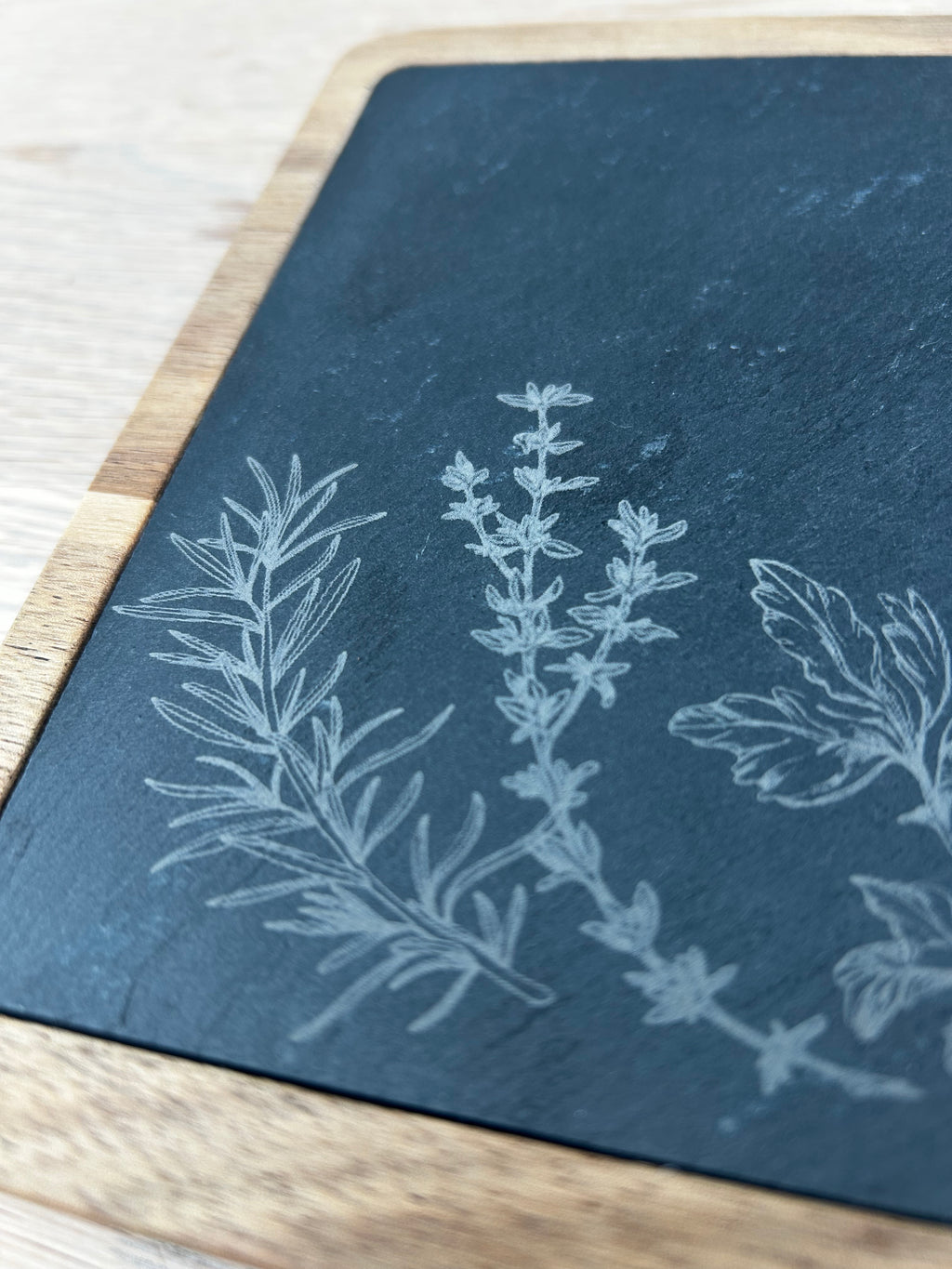 Engraved Slate & Wood Serving Board