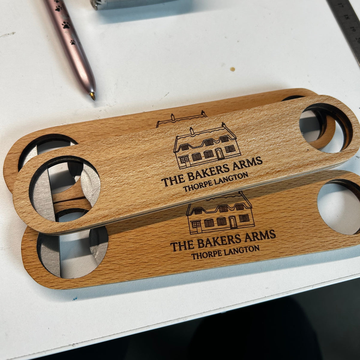 Branded Wooden Bar Blades – Custom Logo Engraving