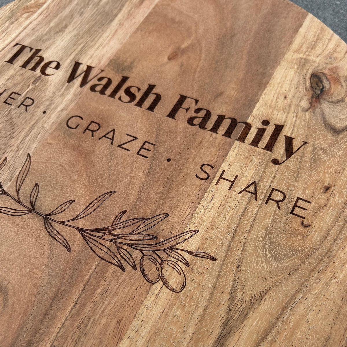 Engraved Acacia Pizza Board