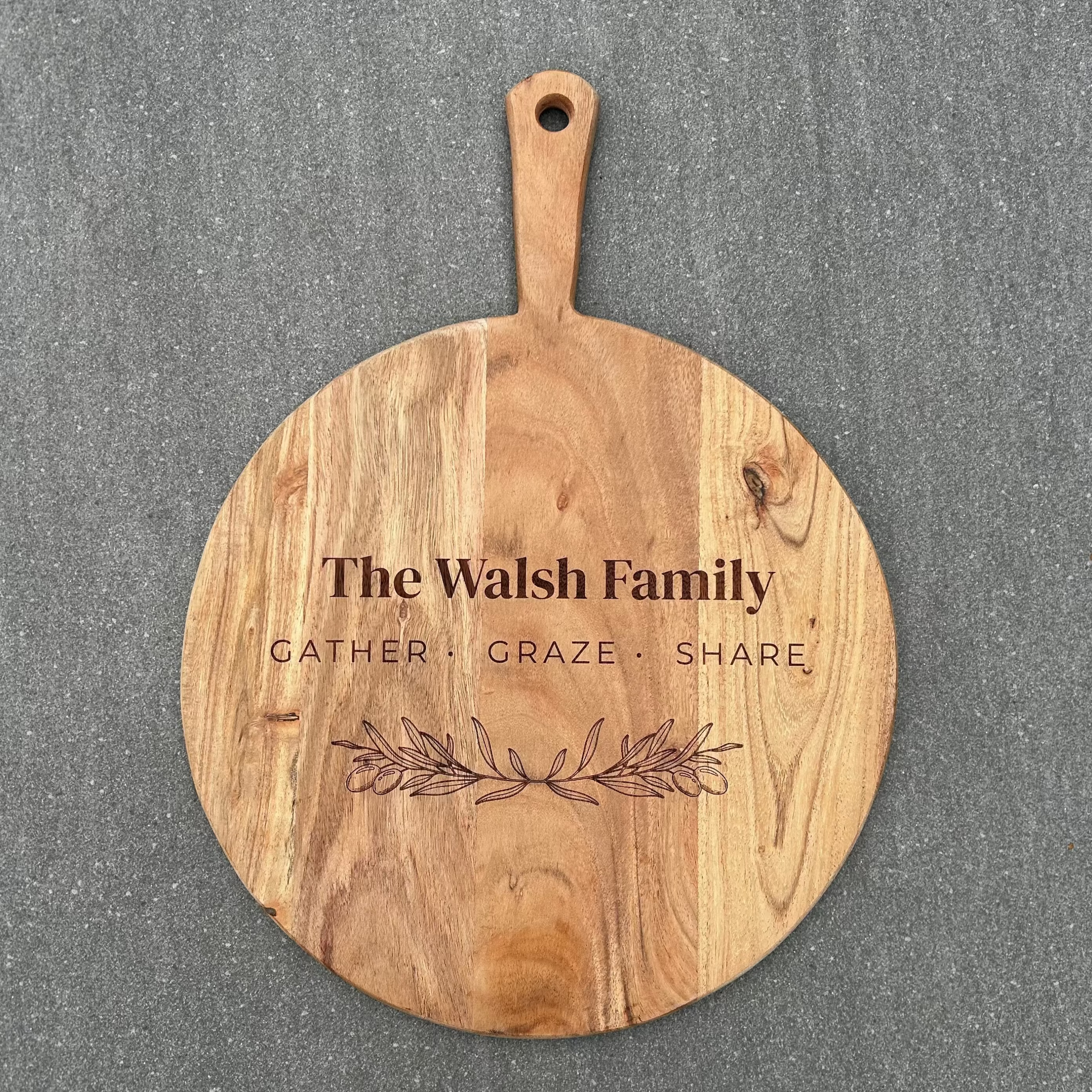 Engraved Acacia Pizza Board