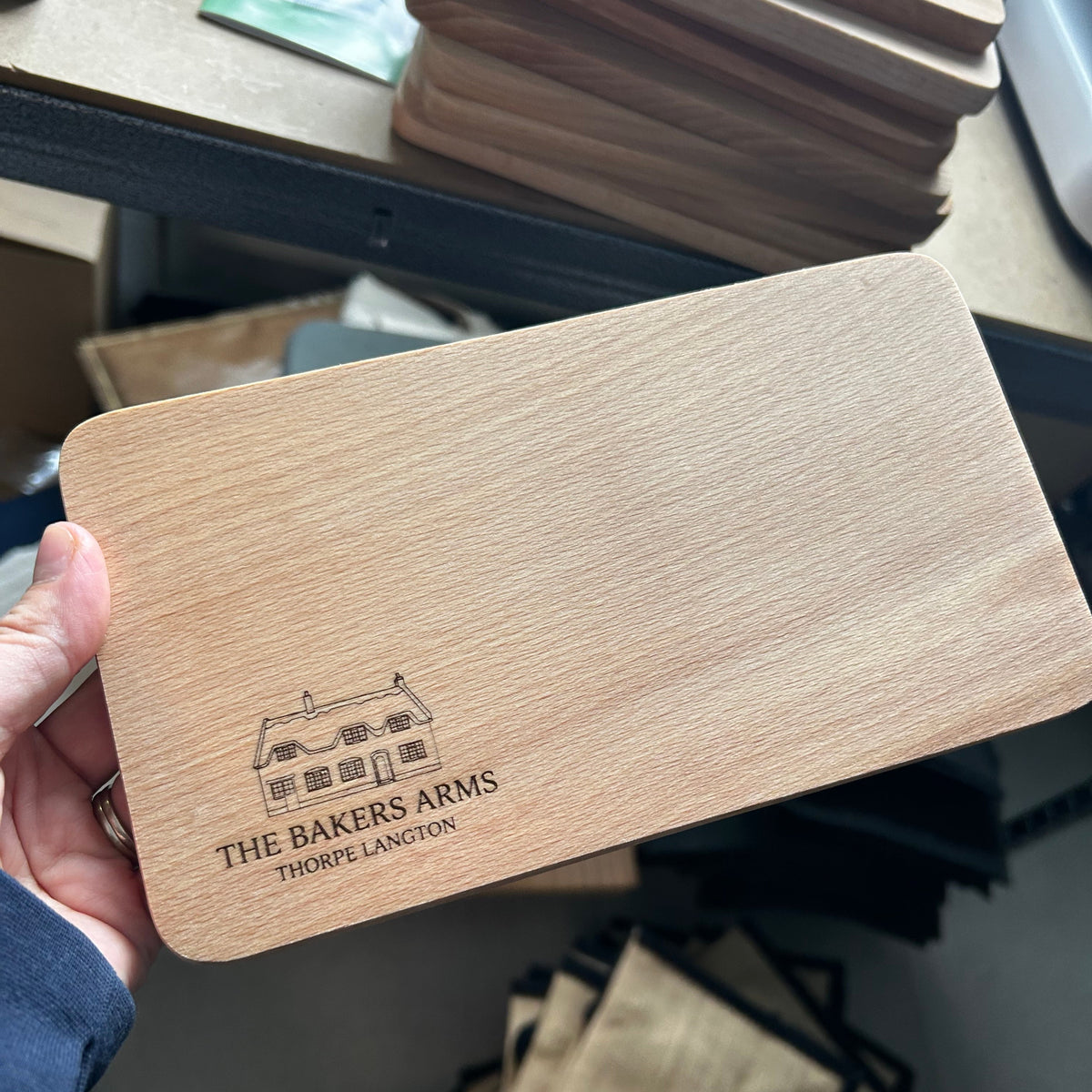 Branded Small Wooden Serving Boards – Custom Logo Engraving