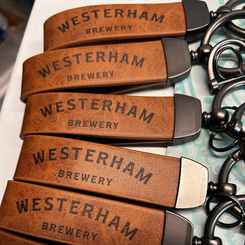 Branded Leather-Look Keyrings – Custom Logo Engraving