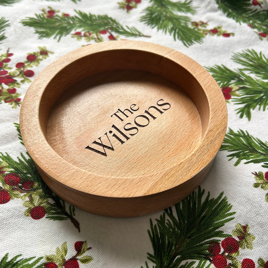 Personalised Wooden Wine Bottle Coaster