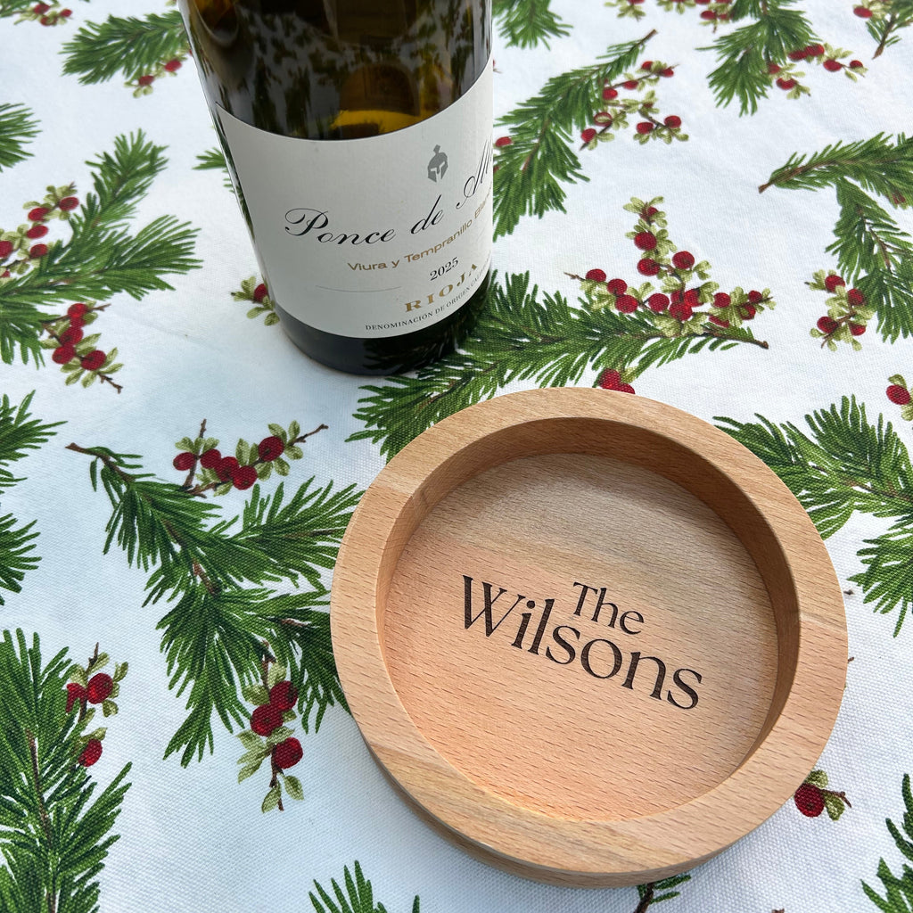 Personalised Wooden Wine Bottle Coaster
