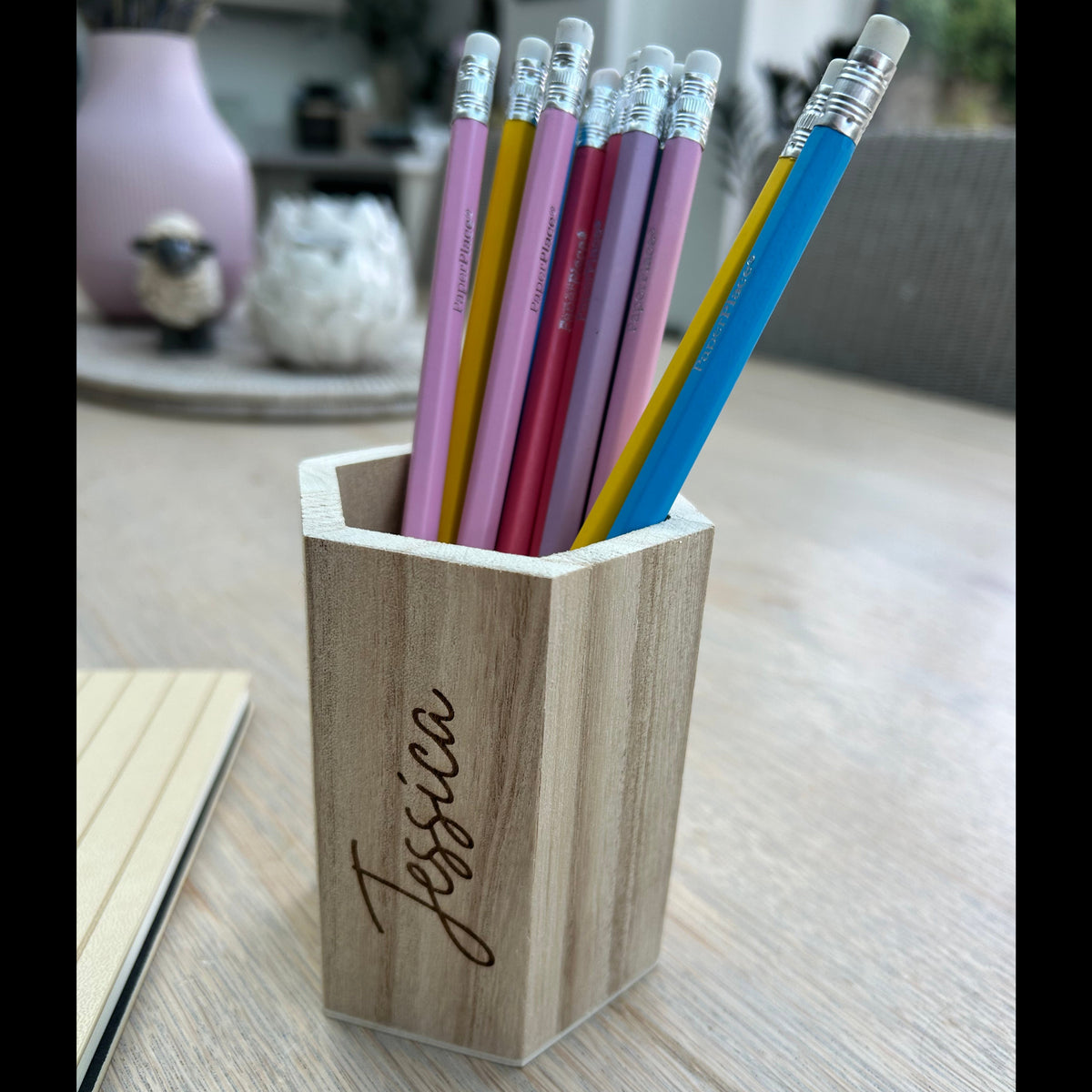 Personalised Wooden Pen Pot